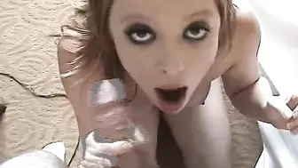 Hot whore with a dick in her mouth